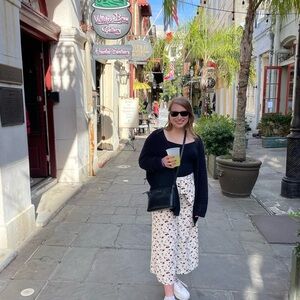 Papaya Cream Flowy Hippie Pants with Red Floral Print